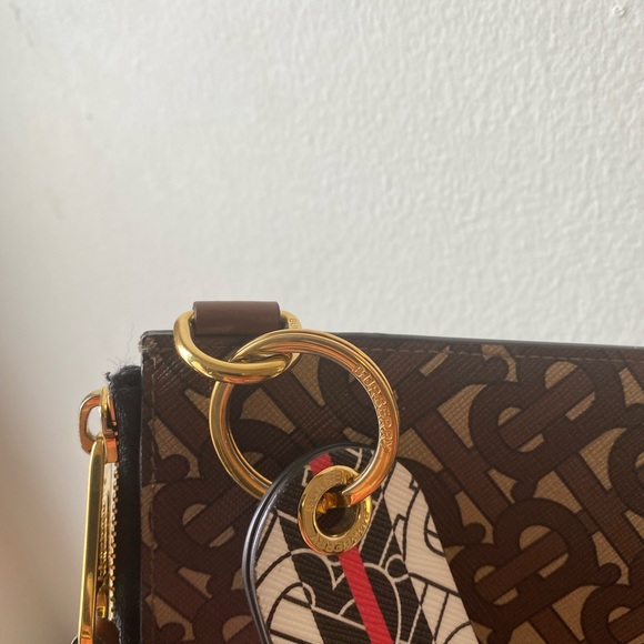 BURBERRY Monogram Strip E-canvas Zip Pouch - Picture 3 of 13